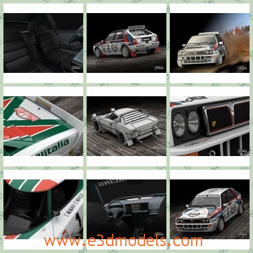 3d model the racing car - This is a 3d model of the racing car,which is the Italian type made in 1988.The model is rigged and has been carefully modeled on real reference pictures.