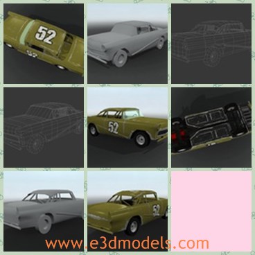 3d model the racing car 7 - This is a 3d model of the racing car 7,which is loosely based upon a 56 made to look like an old dirt track racer.