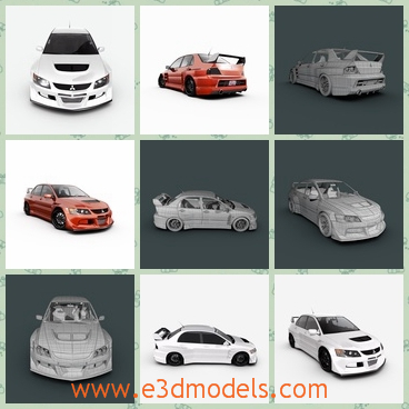 3d model the racing car - This is a 3d model of the evolution of the racing car,which is fast and modern.The model includes custom font bumper, rear bumper, quarter panels and sideskirts.
