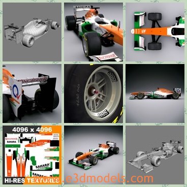 3d model the racing car made in 2013 - This is a 3dmodel of the racing car made in 2103,which was created using real world scale and the photographic references publicly available in **February 2013**.