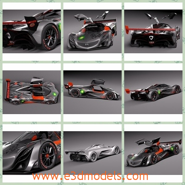 3d model the racing car of Mazda in Japan - THis is a 3d model of the racing car of Mazda in Japan,which is black and cool and the model is the supercar in the field.