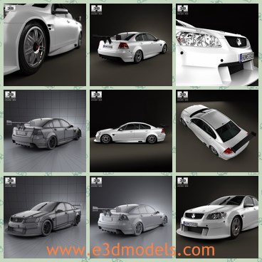 3d model the racing car with four doors - This is a 3d model of the racing car with four doors,which is made on real car bases.The model is famous in Australia and with high quality.