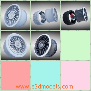 3d model the racing wheel - This is a 3d model of the racing wheel,which is the part of the car and it is necessary.The model is expensive and safe.