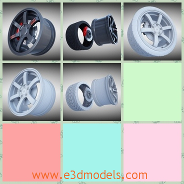 3d model the racing wheel made in steel - This is a 3d model of the racing wheel made in steel,which is the sport wheel of the racing cars and the materials that made the car is special and stable.