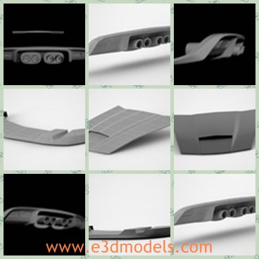 3d model the rear of a car - This is a 3d model of the rear of a car,which is the part of the car.The model can be easily adjusted and scaled to fit to your model.