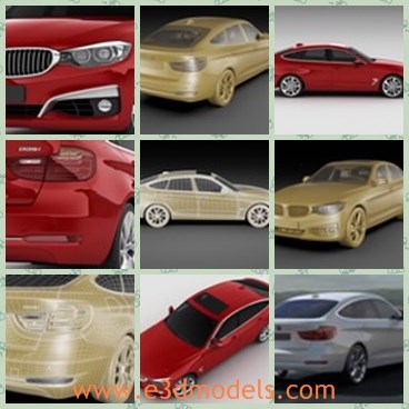 3d model the red BMW - This is a 3d model of the red BMW,which is modern and detailed.The car is popular in Germany and other countries in the world.