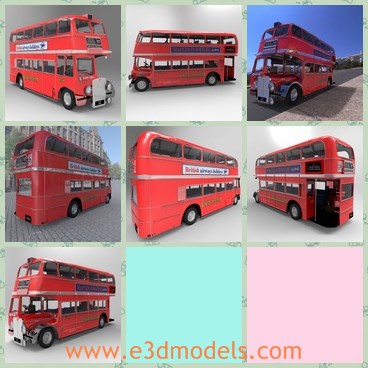 3d model the red bus in London - This is a 3d model of the red bus in London,which is large and common in the streets of London.