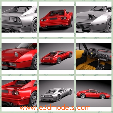 3d model the red car in 1985-1989 - This is a 3d model of the red car in 1985 and in 1989,which is the sports car and it was so expensive and rare at that time.