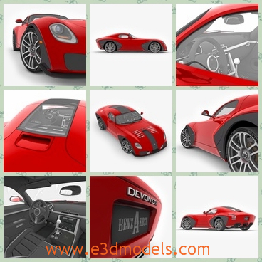 3d model the red car in 2010 - This is a 3d model of the red car in 2010,which is modern and fast and it is a kind of racing car.