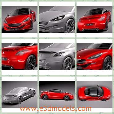 3d model the red car in 2014 - This is a 3d model of the red car in 2014,which is modern and famous around the world.The model is made French.