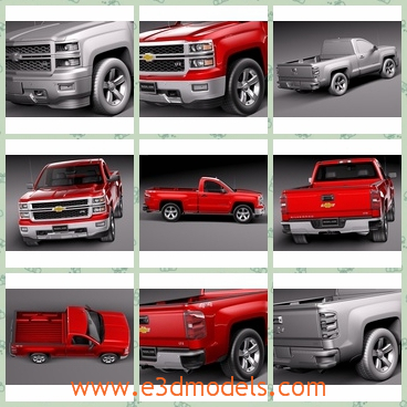 3d model the red car made in 2014 - This is a 3d model of the red car made in  2014,which is truck and the car is popular in some places.