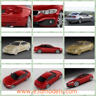 3d model the red car of BMW - This is a 3d model of the red car of BMW,which is modern and luxury.The model is famous and will produce in the world around the years from 2013 to 2016.