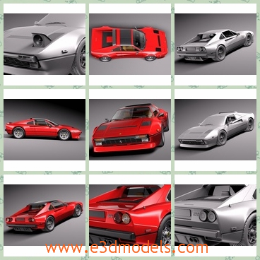 3d model the red car of Italy - This is a 3d model of the red car of Italy,which is made in 1975 and famous for a few years since then.