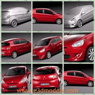 3d model the red car of Japan - This is a 3d model of the red car of Japan,which is compact and made with high quality.