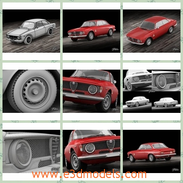 3d model the red car with two doors - This is a 3d model about the red car with two doors,which is modern and special.The car was made in 1963 and it was made in Italy.