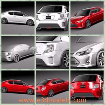 3d model the red cars - This is a 3d model of the red cars,which is modern and made with high quality.The car is white, and the other color of the same type is red.