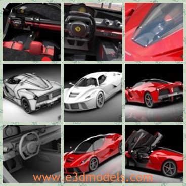 3d model the red Italian car - This is a 3d model of the red Italian car,which is luxury and created with two seats.