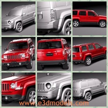 3d model the red Jeep - This is a 3d model of the red Jeep,which is a SUV popular in the world.The model is firstly created in USA and the expanded for other countries.