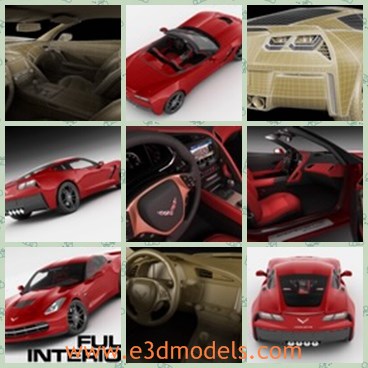 3d model the red racing car - This is a 3d model of the red racing car,which is convertible and made in details.Doors are linked to dummy so you can easily open them.