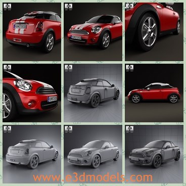 3d model the red racing car - This is a 3d model of the red racing car,which is modern and popular in many countries.The model is made with 2 doors, and the car is popular in Britain.