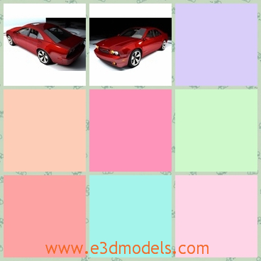 3d model the red sedan made in 2013 - This is a 3d model of the red sedan made in 2013,which is modern and popular at that years.