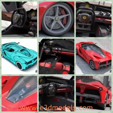 3d model the red sports car - This is a 3d model of the red sports car,which is modern and luxury.The model is made with two doors.