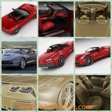 3d model the red sports car - This is a 3d model of the red sports car,which is modern and convertible.The car is famous and popular during 2013 and 2014.