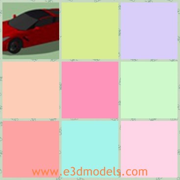 3d model the red sports car - This is a 3d model of the red sports car,which is modern and famous.The model is made in 2014 and a product of Corvette.