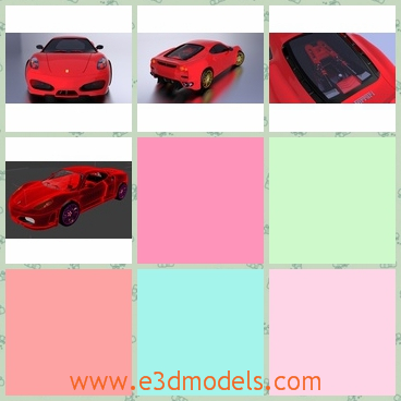 3d model the red sports car - This is a 3d model of the red sports car,which is cool and fashionable.The model is the new product of a concept.