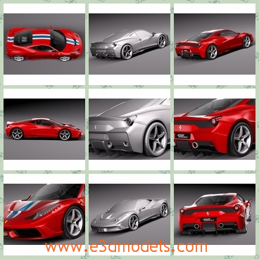 3d model the red sports car in Italy - This is a 3d model of the red sports car in Italy,which is famous around the world.The car is fast and special.