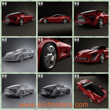 3d model the red supercar - This is a 3d model of the red supercar,which is made in 2009 and the type is charming and outstanding at first sight.
