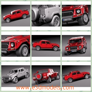 3d model the red SUV in Italy - This is a 3d model of the red SUV in Italy,which was first made in 1986 and it was fast at that time and the model was expensive when it was first produced.
