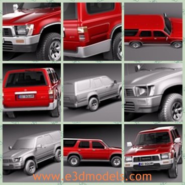 3d model the red Toyota - This is a 3d model of the red Toyota car,which is famous from 1989 to 1997.The car is made with good quality,so it also is popular ins USA and other countries.