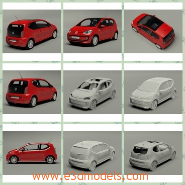 3d model the red volkswagen - This is a 3d model of the red Volkswagen,which is the city car and has a hatchback with it.The model is made in Germany.