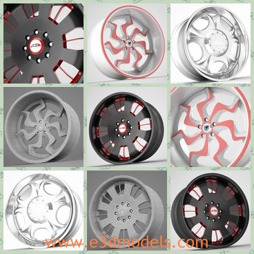 3d model the rim - This is a 3d model of the rim,which is made of steel materials.There are several different patterns in the center of the rim.