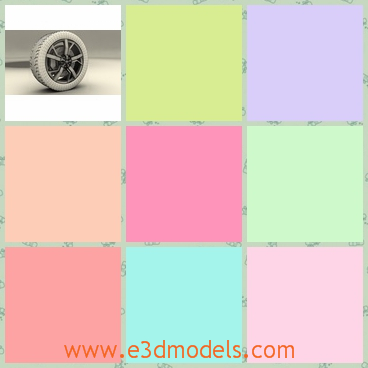 3d model the rim of Nissan - This is a 3d model of the rim of Nissan,which is made in2013 and the tyre is flexible and the model is famous.