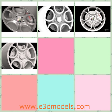 3d model the rim of the car - This is a 3d model of the rim of a car,which is round and stable.The model is made of steel and the brake is sharp.