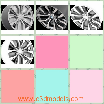 3d model the rim of the wheel - This is a 3d model of the rim of the wheel,which is shining and new and modern.The shape is special and charming.