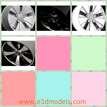 3d model the rim of the wheel - This is a 3d model of the rim of the wheel,which is the part of the car of Volkswagen.The rin is presentd with the appearing of the brake,and the alloy doors.
