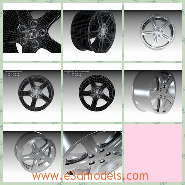 3d model the rim of the wheel - This is a 3d model of the rim of the wheel,which is blacka and solid.The model is common in the car.