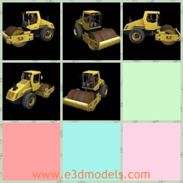 3d model the roller - This is a 3d model of the roller of the road,which is a heavy and common equipment in construct places.