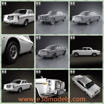 3d model the Rover in 1973 - This is a 3d model of the Rover in 1973,which is old and famous in England.The model is the latest type of the series.Other types such as P5B and P5 are also popular.