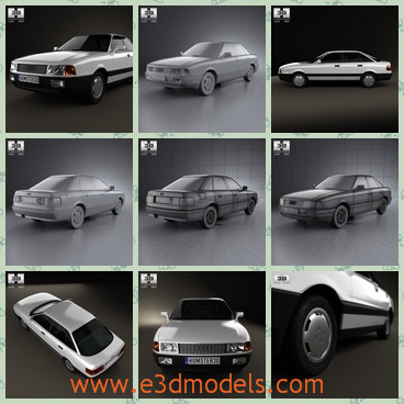 3d model the saloon car in 1986 - This is a 3d model of the saloon car in 1986,which is the old style and the car has 4 doors with it and it was made in 1986.