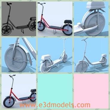 3d model the scooter for kids - This is a 3d model of the scooter for kids,which is small and cute and the model is very modern and safe for kids.