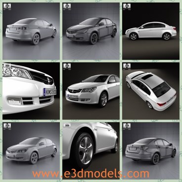 3d model the sedan car - This is a 3d model of the sedan car,which is modern and made in China.The car is popular in China and Britain.