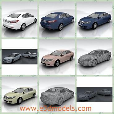3d model the sedan car - This is a 3d model of the sedan car,which is the famous brand Renault in the world.The model is modern and popular in the world.