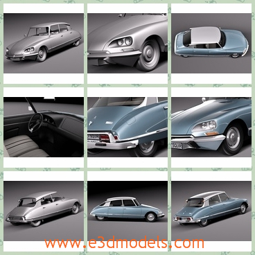 3d model the sedan car made in 1967 - This is a 3d model of the sedan car made in 1967,which was created in special shape and the saloon car was popular from 1967 to 1975.