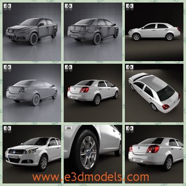 3d model the sedan car made in 2009 - This is a 3d model of the sedan car made in 2009,which is made with four doors.The car is made in China.