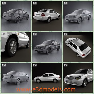 3d model the sedan car of China - This is a 3d model of the sedan car,which is compact and popular in China.The car is in the common style but it is very practical.