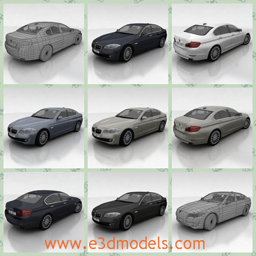 3d model the sedan of BMW - This is a 3d model of the sedan of BMW,which is luxury and modern.The model is famous around the world.